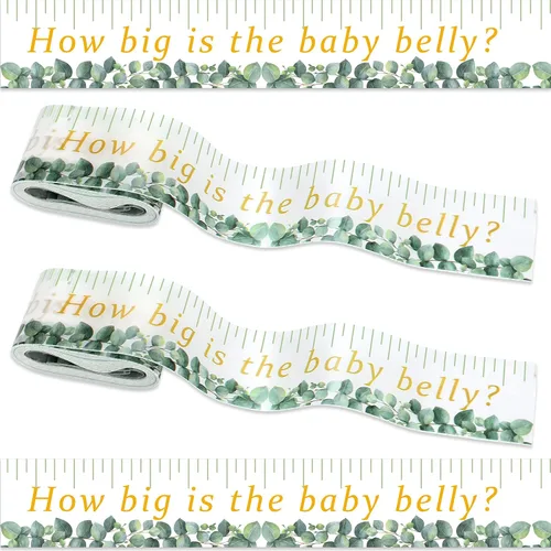 Miniatura 8 de Coume 2 rollos de cinta métrica para baby shower, 2 pulgadas x 150 pies, cinta métrica de vientre para baby shower, regalos y suministros de fiesta