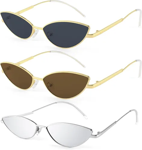 Miniatura 52 de FEISEDY Gafas de sol de diseñador de moda Retro pequeños pétalos forma arco templo diseño B2298