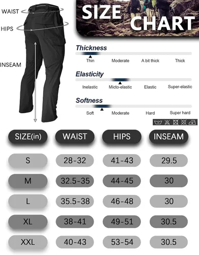 Miniatura 54 de Pantalones de senderismo para hombre, ligeros, resistentes al agua, de secado rápido, pesca, viajes, campamento, al aire libre, transpirables