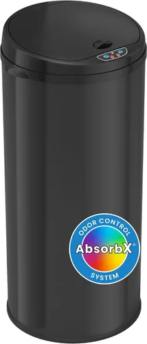 Miniatura 13 de iTouchless Cubo de basura con sensor sin contacto de 8 galones con sistema de filtro de olor, cubo de basura redondo de acero inoxidable de 30 Plata