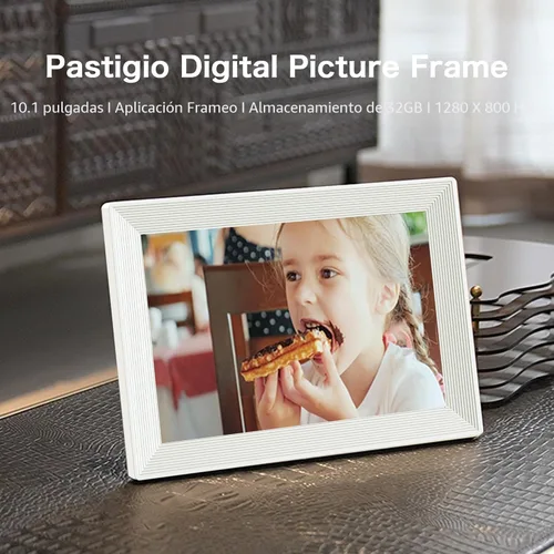 Miniatura 2 de Portarretratos digital WiFi con Frameo, 10.1 pulgadas, 1280 x 800 IPS, 32 GB, rotación automática, comparte video e imagen, regalo de cumpleaños