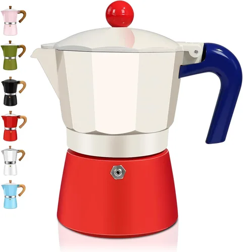 Miniatura 17 de Estufa de aluminio de 2 tazas de café expreso Moka Pot Express Percolator Italiano Classic Mocha Máquina de café para café italiano y cubano Plateado