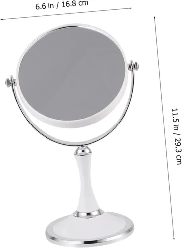 Miniatura 7 de FRCOLOR 6 espejos de mano de maquillaje de doble cara para girar blanco de doble cara