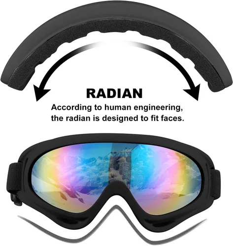 Miniatura 2 de Gafas de esquí, gafas de motocicleta, paquete de 3 gafas de snowboard para hombres, mujeres, adultos y jóvenes