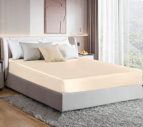 Miniatura 15 de MILVOWOC Sábana bajera ajustable de satén tamaño King - Sábana de cama de fondo suave negro, 1 pieza