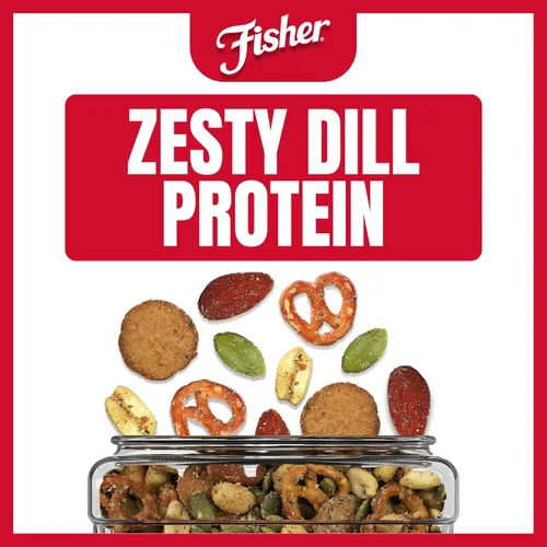Miniatura 3 de Fisher Dill Pickle Trail Mix, 25 onzas (paquete de 1), tarro resellable, cacahuetes, patatas fritas de centeno, pretzels, pepitas y almendras