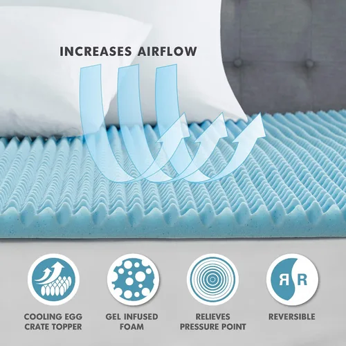 Miniatura 6 de Sleep Philosophy - Protector de colchón de espuma viscoelástica con gel, apto para todas las estaciones, lujoso e hipoalergénico