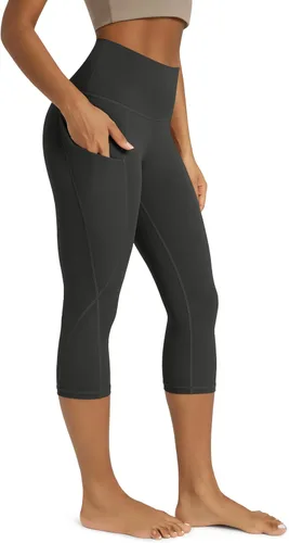 Miniatura 103 de ODODOS - Leggings capri de cintura alta para mujer con bolsillos, control de abdomen, no se transparentan, para entrenamiento atlético, running