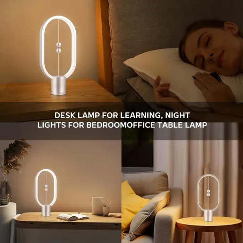 Miniatura 2 de Heng - Luz de equilibrio, lámpara de mesa LED alimentada por USB, creativa, luz nocturna con interruptor magnético, lámpara de mesa regulable