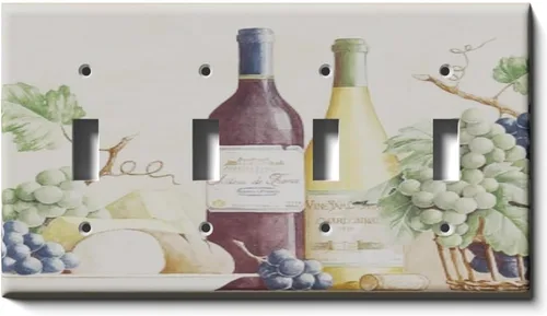 Miniatura 5 de Placa decorativa para salida - uvas y vino - Receptáculo doble dúplex