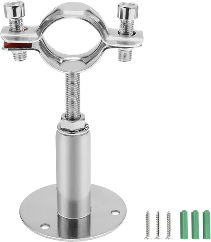Miniatura 8 de 2 piezas de soporte de tubería de montaje en pared para montaje en techo, de acero inoxidable, ajustable, correas de tubo de abrazadera para tubo