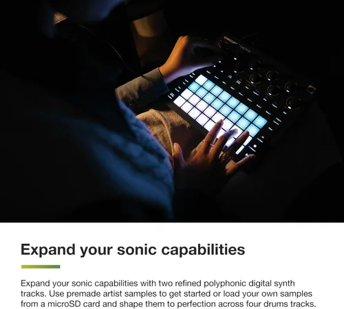 Miniatura 7 de Novation Circuit Tracks: Secuenciador Groovebox con motores de sintetizador, control MIDI y patrones de batería para la creación de música
