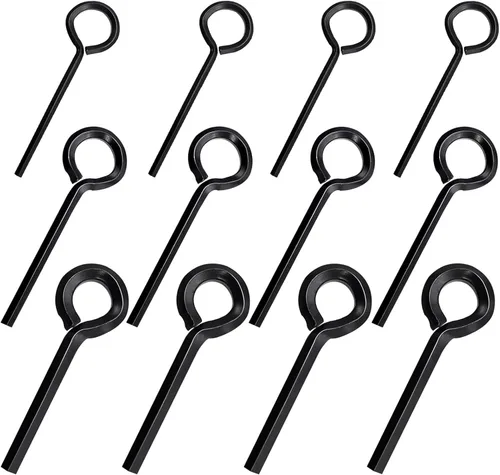 Miniatura 10 de 12 piezas Llaves hexagonales estándar de 1/8" con bucle completo, llave de puerta Allen de metal para dispositivo de salida de pánico de barra
