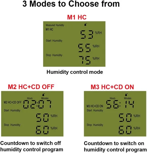 Miniatura 4 de KETOTEK Enchufe de salida digital de controlador de humedad con sonda de sensor, enchufe controlador de humidistato de 120 V para invernadero