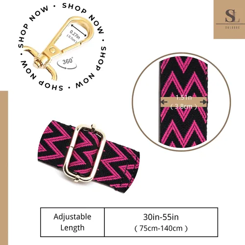 Miniatura 190 de S&loyoe Correas de repuesto para bolso, correa ajustable para bolsa cruzada, correas de guitarra anchas para bolsos de 1.5 pulgadas