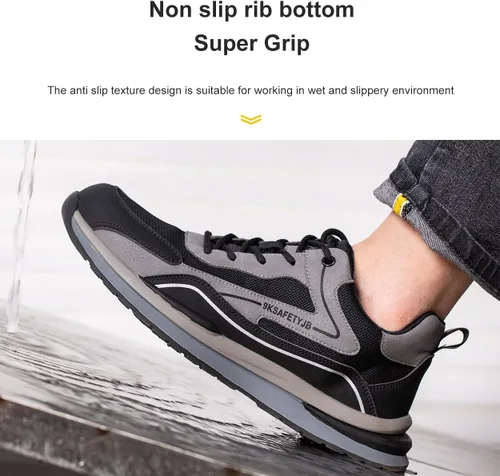 Miniatura 3 de Zapatos de trabajo para hombre, con puntera de acero, zapatos de seguridad ligeros a prueba de pinchazos, zapatos de trabajo de seguridad