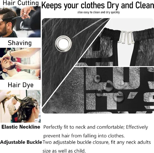 Miniatura 5 de visesunny Delantal profesional del cabo del peluquero del pelo del poliéster del pelo del salón del cabo delantal antiestático de la barba