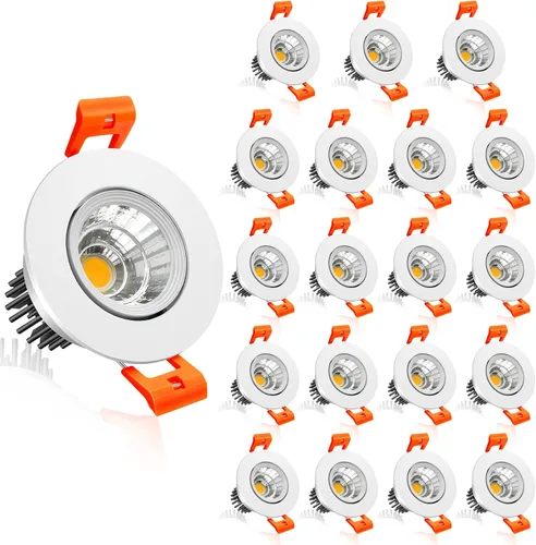 Miniatura 17 de inShareplus Downlight LED de 2 pulgadas, iluminación empotrable de 3 W, regulable, luz blanca cálida de 3000 K, CRI80, luces de techo