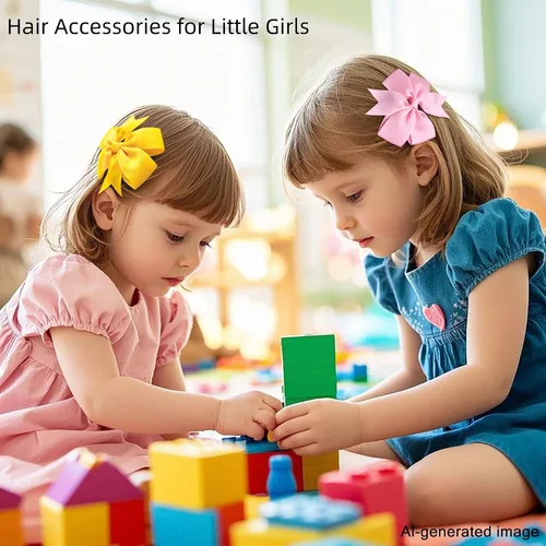 Miniatura 4 de 40 lazos para el pelo de grogrén de 3 pulgadas, con clips de cocodrilo, para niñas, bebés, adolescentes, en pares