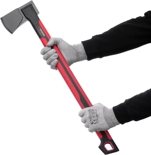 Miniatura 10 de INTERTOOL Hacha larga para acampar con hacha para cortar madera y leñar, herramienta de hacha de 18 pulgadas para dividir leña y supervivencia al