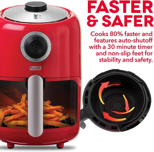 Miniatura 5 de DASH Horno freidora de aire compacto con control de temperatura, cesta de freír antiadherente, guía de recetas + función de apagado automático, 2