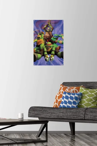 Miniatura 2 de Trends International Nickelodeon Teenage Mutant Ninja Turtles - Póster de pared del equipo, 14.72 x 22.37 pulgadas, paquete de póster premium y pin