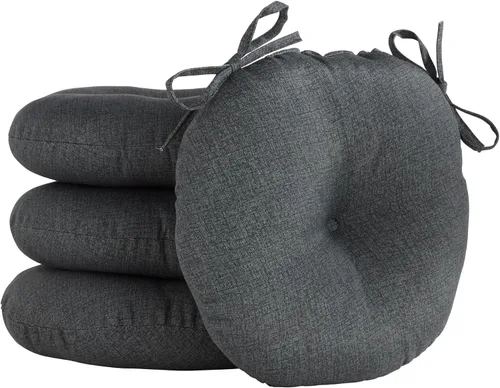 Miniatura 60 de Greendale Home Fashions Cojín redondo para asiento bistro de 15 pulgadas, 2 unidades (paquete de 1), Adobe Stripe