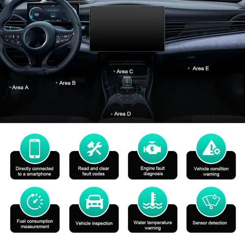 Miniatura 4 de Herramienta de diagnóstico OBD2 Bluetooth para automóvil, lector de código en tiempo real Plug and Play, restablecimiento y borrado del escáner