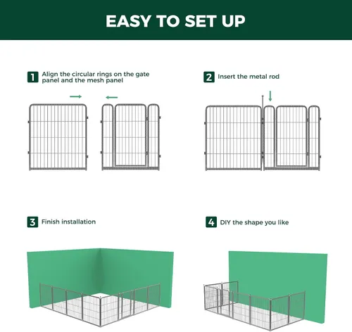 Miniatura 6 de FXW Aster - Corralito para perros diseñado para patio, 32 pulgadas, 16 paneles