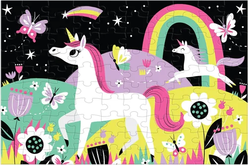 Miniatura 5 de Mudpuppy Unicornios – Rompecabezas de 100 piezas que brillan en la oscuridad con una escena maravillosa de unicornios mágicos y detalles ocultos