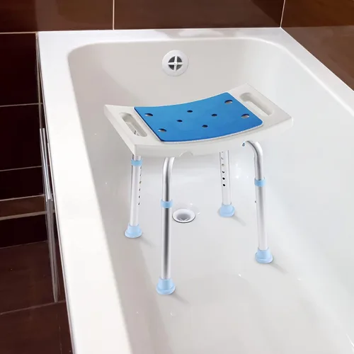 Miniatura 6 de Aliseniors - Silla de ducha para ducha interior - Taburete de baño antideslizante con asiento acolchado y agujeros para la tina y el baño - Banco