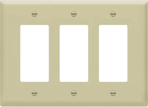 Miniatura 13 de ENERLITES Placa de pared decorativa para interruptor de luz o tomacorriente, acabado brillante, tamaño 3-Gang 4.50" x 6.38", policarbonato Negro
