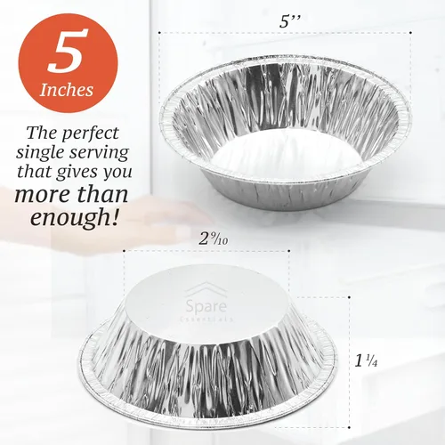 Miniatura 2 de (Paquete de 120) Moldes de aluminio para tartas de 5 pulgadas, Mini moldes para tartas desechables, Moldes de aluminio para tartas de 5 pulgadas