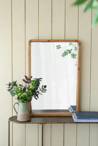 Miniatura 5 de Espejo rectangular de madera de 24 x 36 pulgadas, decoración de pared de granja para sala de estar, dormitorio, entrada