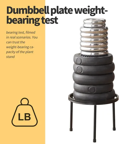 Miniatura 4 de Soporte para plantas, paquete de 5 soportes resistentes para macetas, estantes de decoración de metal, estante redondo para plantas para macetas