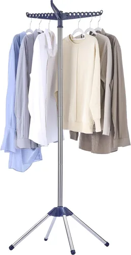 CASAMAYA Tendedero de Ropa Plegable, Tendedero de Ropa con Trípode de 59 Pulgadas para Interiores con Riel Giratorio para 27 Piezas de Ropa, Ahorro