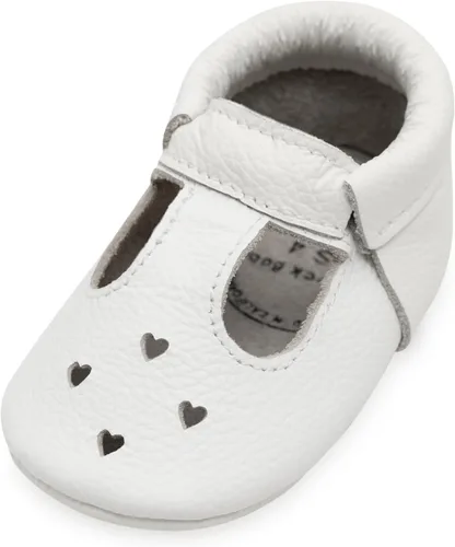 BirdRock Baby Mary Jane - Mocasines para bebé de piel auténtica con suela suave para recién nacidos, bebés, infantes y niños pequeños.