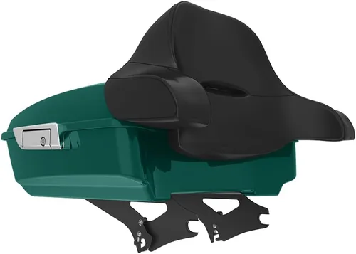 Miniatura 150 de King Tour Pack para Harley Alpine Green, cierre de paquete turístico, portaequipajes superior, soporte de montaje negro, placa de metal para Harley