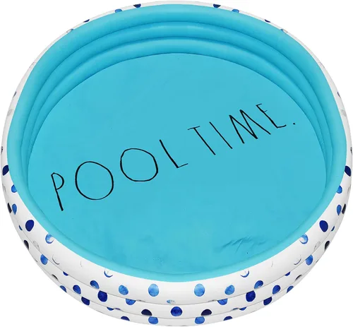 Rae Dunn x CocoNut Float Indigo Polka Dot Mini Pool - Tema de piscina - Piscina inflable para niños - Gran piscina para patio trasero, fiestas de