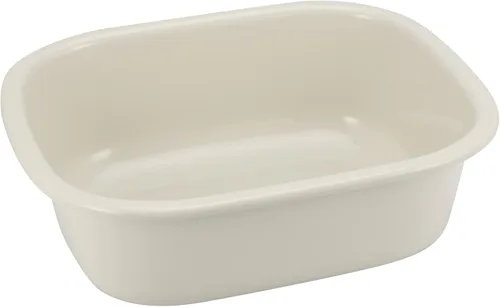 Miniatura 5 de MOUYAT Paquete de 4 lavabos de plástico de 13 L, caja de autobús comercial de plástico de 14 cuartos de galón, lavabo rectangular, sartenes beige