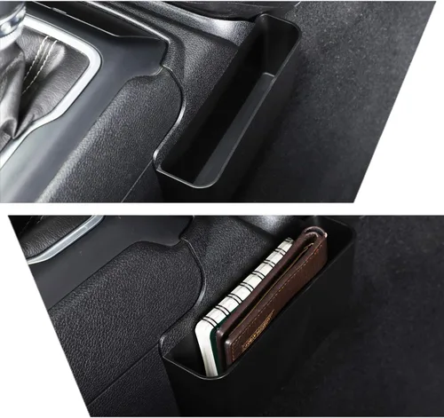 Miniatura 6 de JeCar Organizador de Almacenamiento para Consola Central, Bandeja de Cambio de Marchas para 2018-2024 2025+ Jeep Wrangler JL JLU Gladiator JT (Negro)
