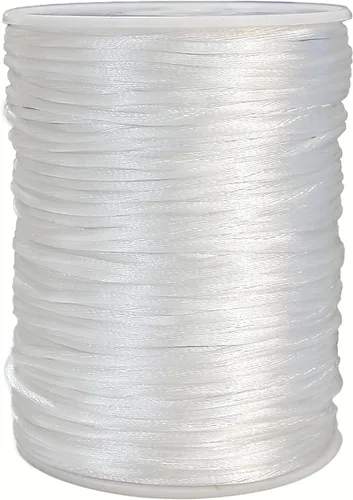 FQTANJU Cordón de nailon satinado de 300 pies de 0.079 pulgadas para nudos chinos, artes y manualidades, pulseras de macramé, collares, fabricación
