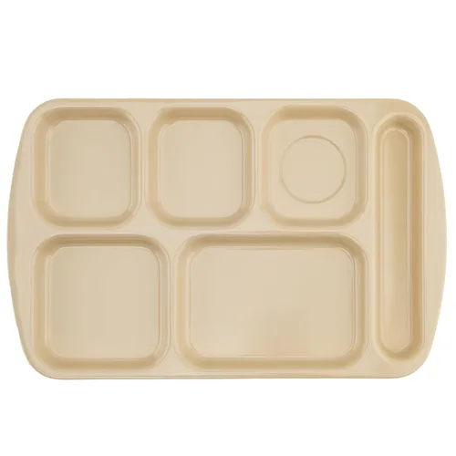 Miniatura 7 de G.E.T. Bandeja escolar para cafetería con 6 compartimentos, para zurdos, 10 x 14 pulgadas, verde bosque (paquete de 4)