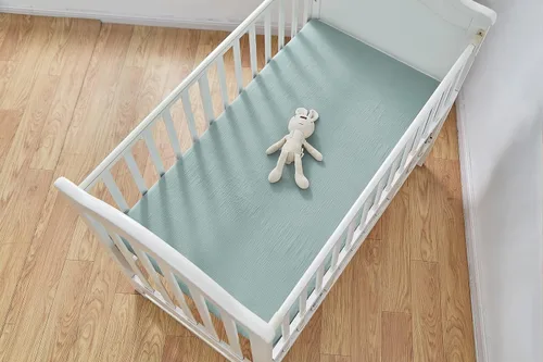 Miniatura 6 de Sábanas de muselina para cuna, para niños y niñas, sábana bajera neutra para cuna estándar y colchón de niño pequeño, suave y transpirable, 28 x 52