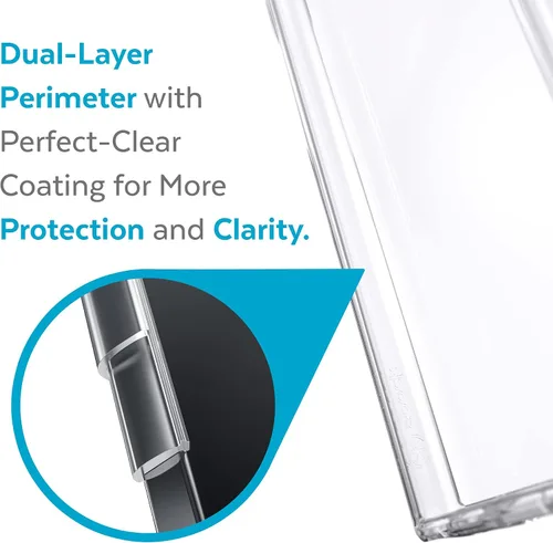 Miniatura 3 de Speck Presidio Perfect Clear - Funda transparente para Samsung Galaxy S22 Ultra, protección contra caídas, arañazos y absorción de golpes