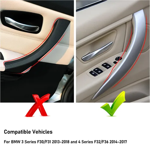 Miniatura 2 de TTCR-II Compatible con BMW Serie 3 F30 4 Series, 2 envolturas de manija de puerta para BMW 325i 328i 330i 335i F30/F31 2012-2018 y 428i 435i F32/F36