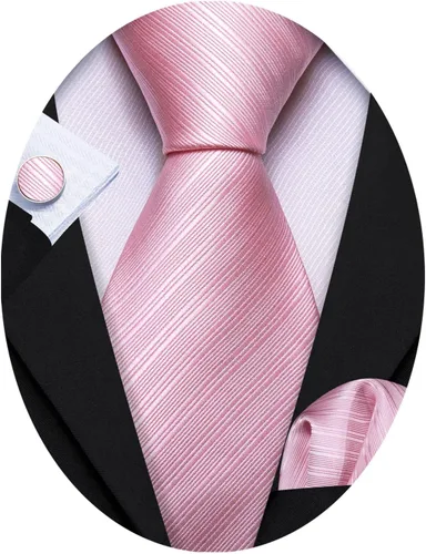 Miniatura 50 de Barry.Wang Juego de corbatas para hombre, corbata de seda a rayas, tejido a cuadros, gemelos formales, negocios, boda