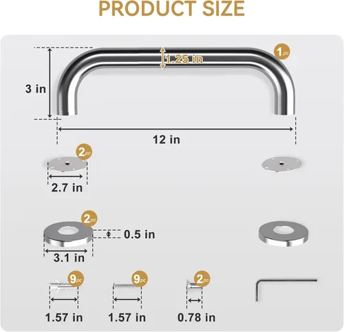 Miniatura 5 de AmazerBath Barras de apoyo para ducha para personas mayores antideslizantes, barra de seguridad para el baño para personas necesitadas, barras