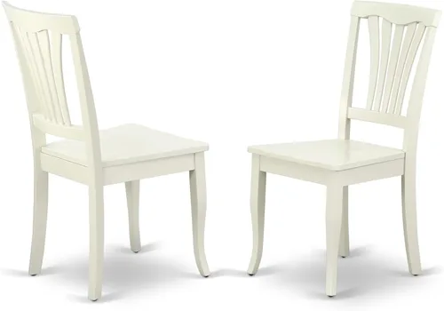 Miniatura 4 de East West Furniture ANAV5-LWH-W - Juego de mesa de comedor de 5 piezas, incluye una mesa de cocina redonda con pedestal y 4 sillas de comedor, 36 x