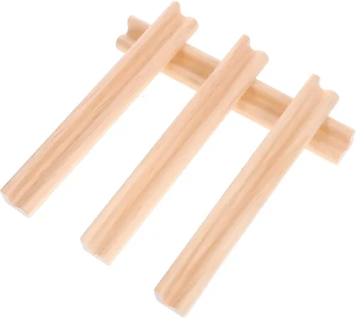 4 bandejas de dominó de madera y soportes para azulejos de dominó, bases del alfabeto, adornos de bricolaje, accesorios de juego de 7.48 x 0.90 x